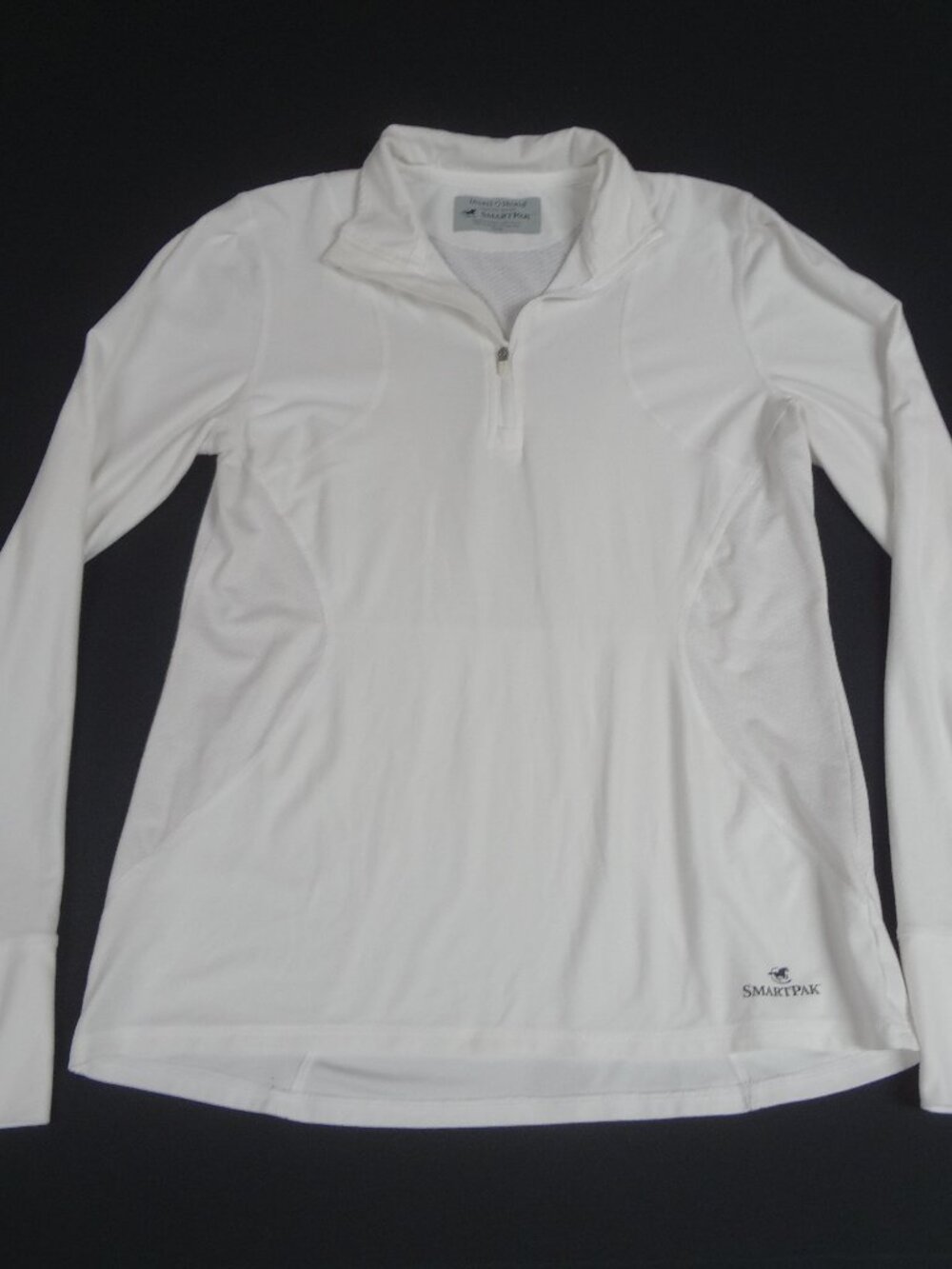 SMARTPAK INSECT SHIELD HORSE RIDING SUN SHIRT WOMENS SIZE M WHITE 1/4 ZIP M11